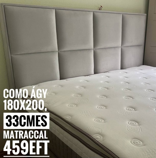 Vadij Como brsony szrke boxspring gy 32cmes matraccal 180x200 459e