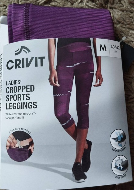 Vadiúj női funkcionális caprinadrág, sport leggings, crivit, S, M, L