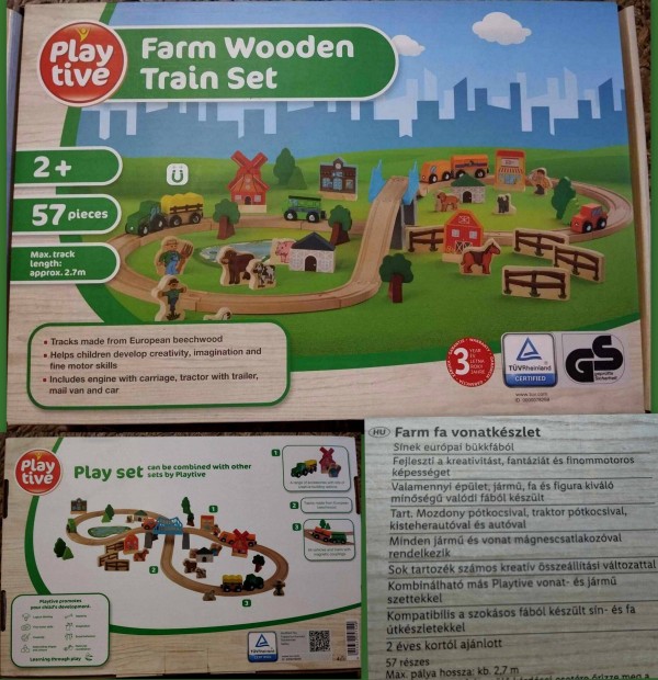 Vadij playtive farm fa vonatkszlet, 57 rsz, kompatibilis szettekkel