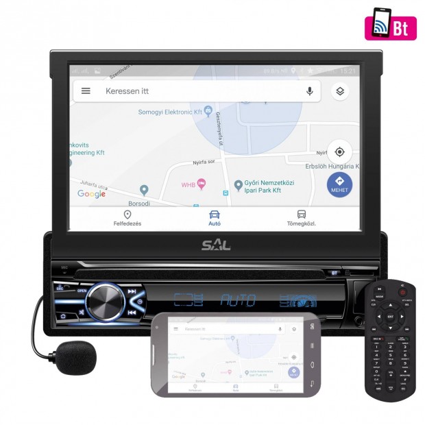 Vadonatúj SAL VB X800i 7" Autóhifi fejegység, LCD, RDS, BT