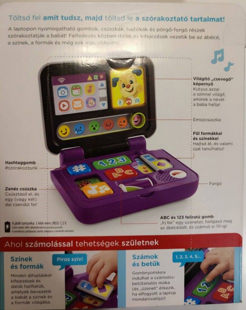 Vadonatj, bontatlan Fisher Price Tanul Laptop Elad! 