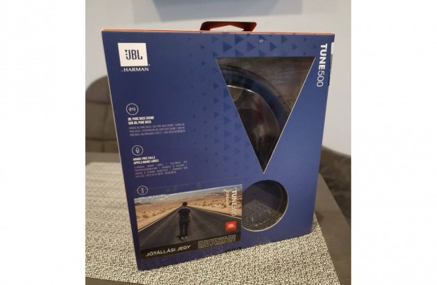 Vadonatúj, bontatlan JBL Tune 500 kék fejhallgató eladó