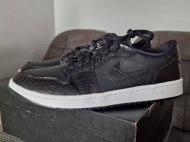 Vadonatj, eredeti Nike Air Jordan 1 Low G "Black Crocodile" cip