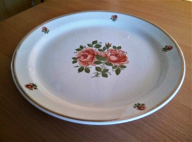 Vadrózsa csokor mintás Hollóházi nagy porcelán tál