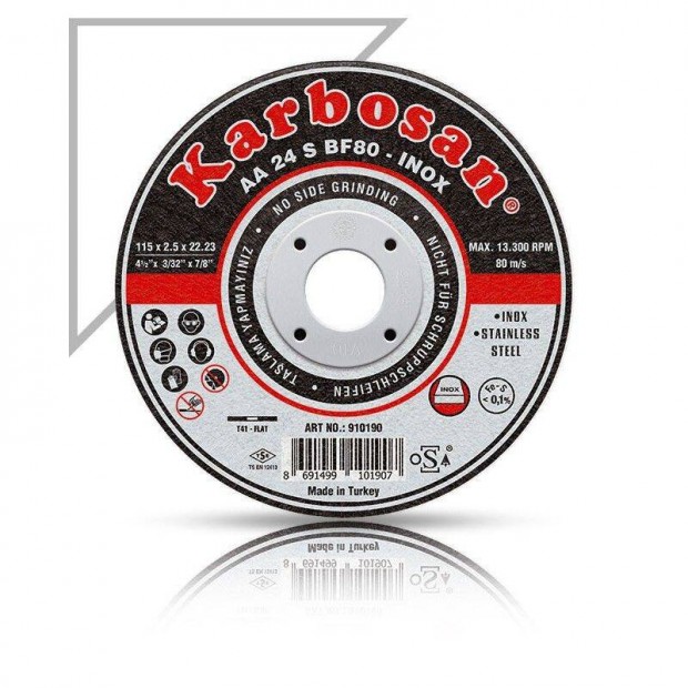 Vágókorong fémre inox 125x1,0 karbosan