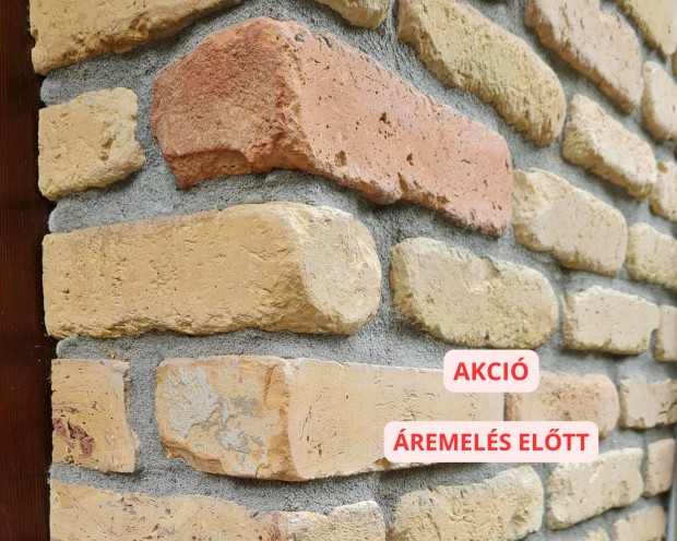 Vágott, szeletelt tégla prémium sarok elem burkolat Or.Száll Akciós!