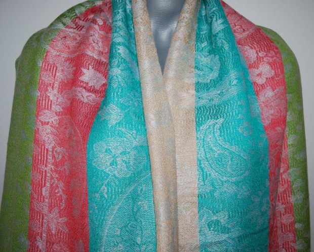 Vaj-korall- trkiz-fzld pashmina sl, j, lecmkzve