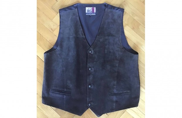 Valódi Bőr férfi mellény 2xL-es méret (120 cm mellbőség)