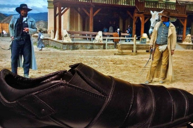 Valódi bőr férfi western jellegű cipő alkalmi áron eladó!