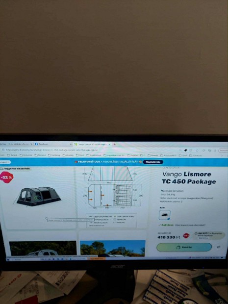 Vango Lismore TC 450 Package sátor eladó új