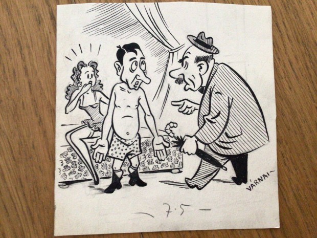 Vrnai Gyrgy eredeti karikatra rajza a Szabad Szj c. lapnak 15 x 15