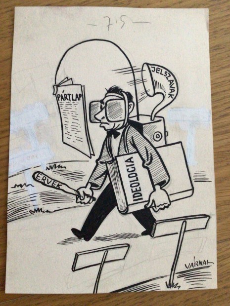 Vrnai Gyrgy eredeti karikatra rajza a Szabad Szj c. lapnak