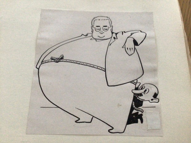 Vasi Klmn eredeti karikatra rajza a Szabad Szjnak 15,5x16 cm P
