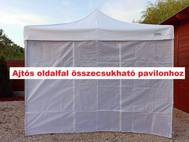 Vastag 3m ajtós oldalfal fehér oldalponyva rendezvény sátorhoz 280g/m2