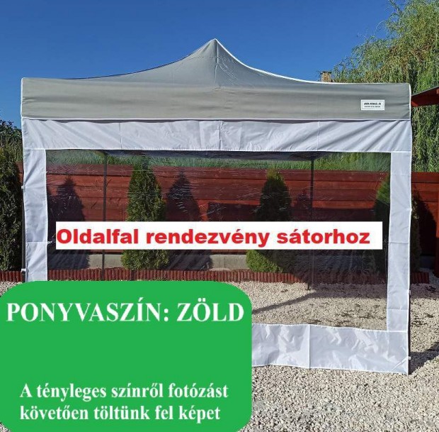 Vastag 3m zld vzflia ablakos oldalfal oldalponyva rendezvny