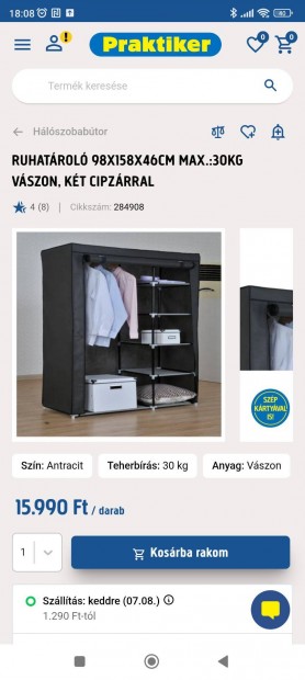 Vászon mobil szekrény