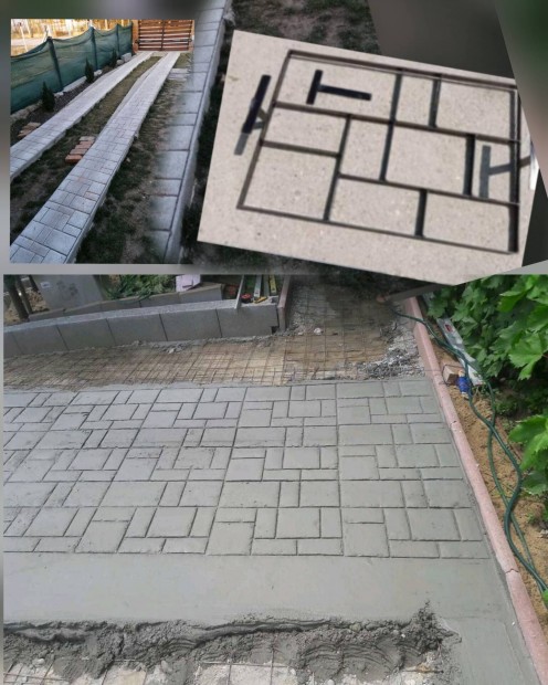Vegyes 60x40cm BETON Mintázó Sablon Vasból