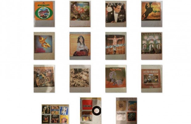 Vegyes könnyűzenei és mese bakelit, vinyl lemezek