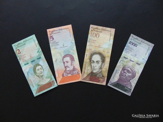 Venezuela 4 darab bolivar bankjegy LOT ! 02