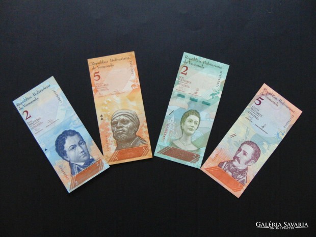 Venezuela 4 darab hajtatlan bolivar bankjegy LOT ! 01