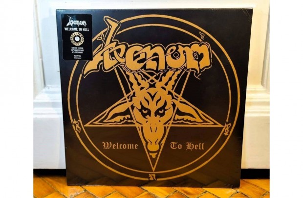 Venom Welcome To Hell LP Limited Edition, Gold With Black Splatter