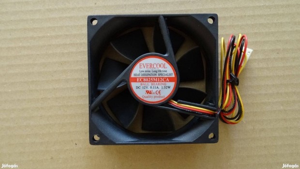 Ventiltor 80x80x25mm Evercool golyscsapgyas