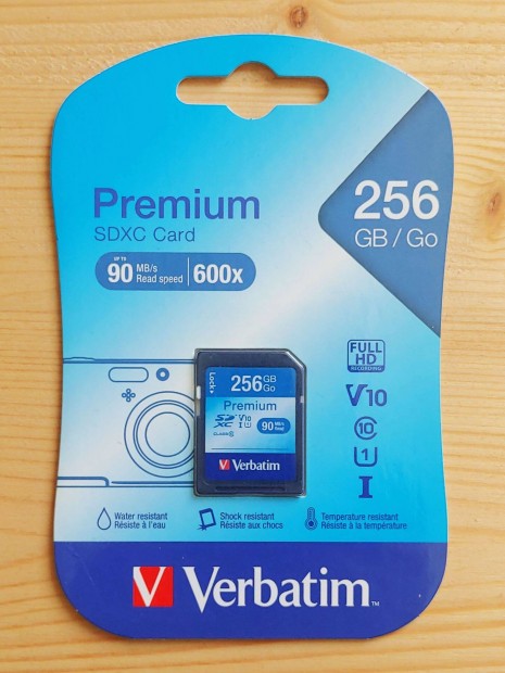 Verbatim Premium Sdxc 256GB Uhs-1 Class 10 memriakrtya (44026) - j