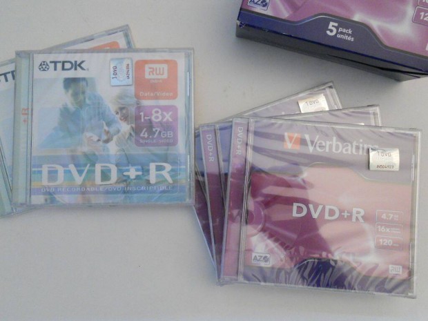 Verbatim TDK DVD+R 8-16x - rhat DVD lemez 5db flis