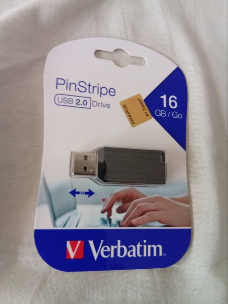 Verbatim "Pinstripe", Pendrive, 16GB, USB 2.0, 10/4MB/sec, fekete