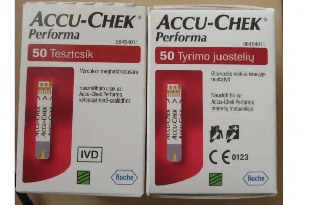 Vrcukorszint mr tesztcsk:Accu-Chek Performa.j, bontatlan csomagok