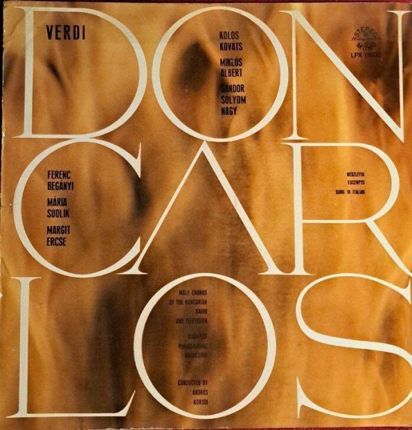 Verdi - Don Carlos. Bakelit lemez