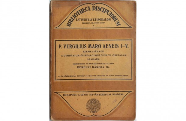 Vergilius Maro - Aeneis - szemelvnyek, 1929