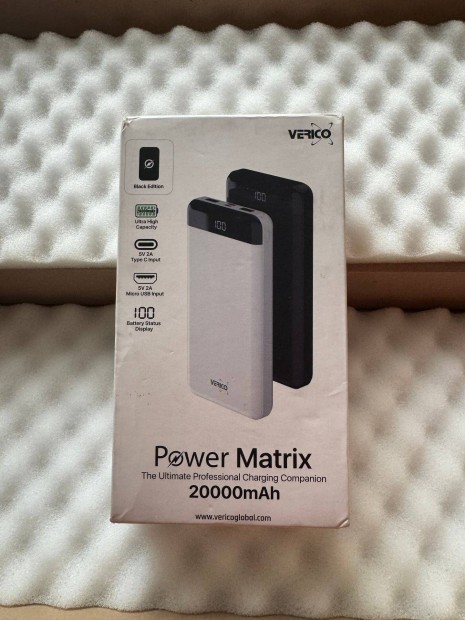 Verico Power Matrix 20.000mAh battery bank Power bank 20.000mah fekete