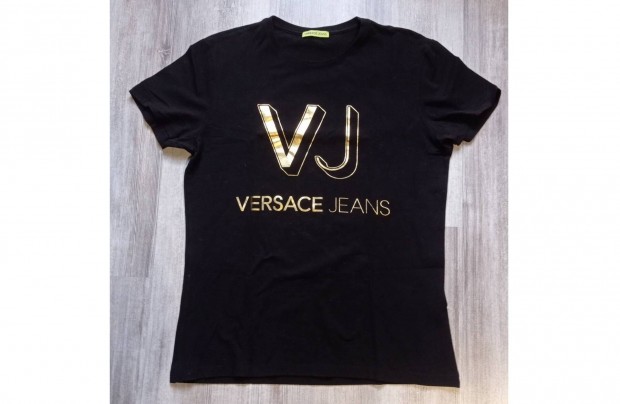 Versace garantltan eredeti olasz designer frfi pl L fekete arany