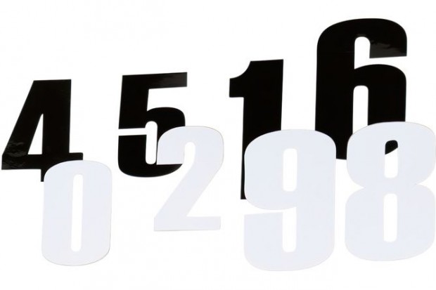 Versenyszám matrica fehér 15 cm # 0