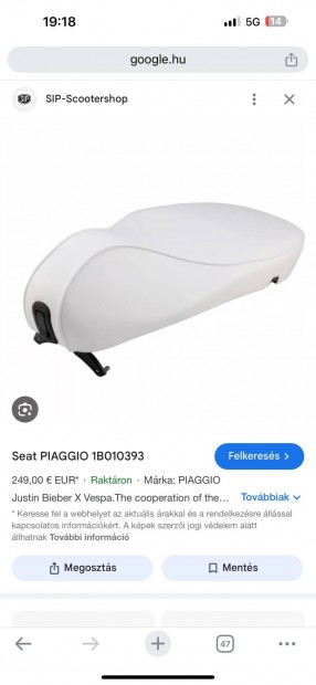 Vespa Primavera Gyári új fehér Justin Bieber