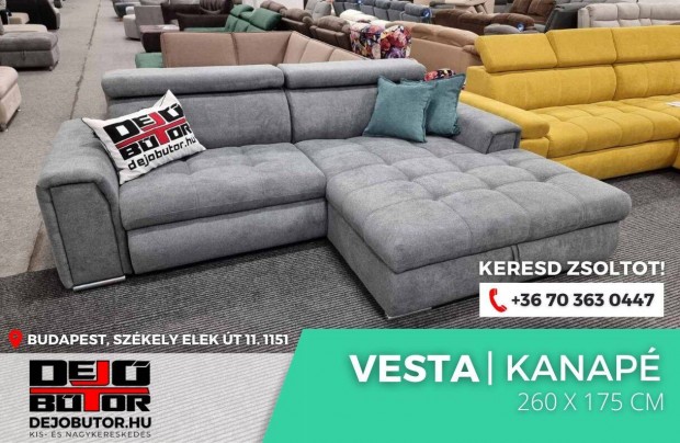 Vesta relax rugs gray sarok kanap lgarnitra 265x175 cm