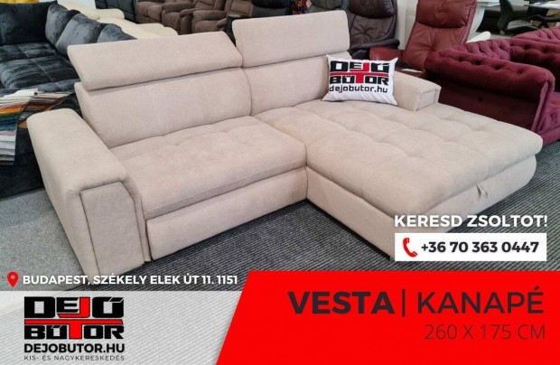 Vesta rugs sarok kanap lgarnitra 265x175 cm gyazhat krm