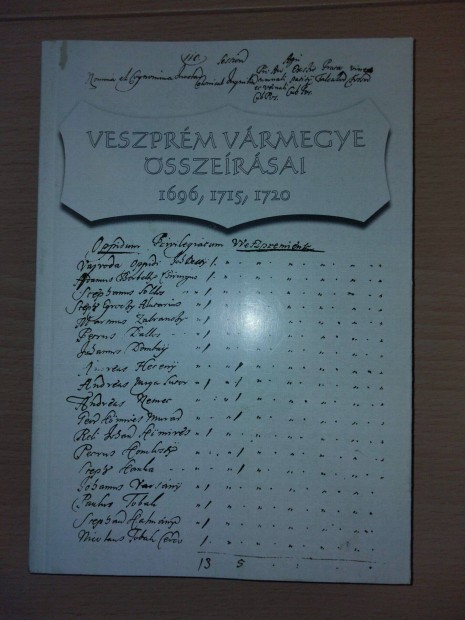 Veszprm vrmegye sszersai 1696, 1715, 1720