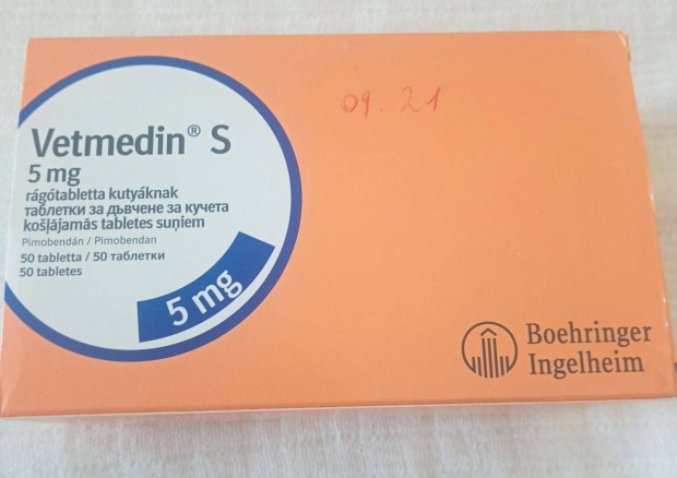 Vetmedin S 5mg Rágótabletta Kutyáknak Eladó!