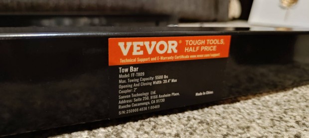 Vevor Tow Bar-Von�r�d, Von�h�romsz�g