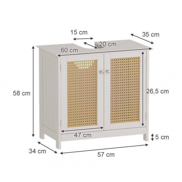 Vicco Rosario mosdszekrny, 60 cm, fehr