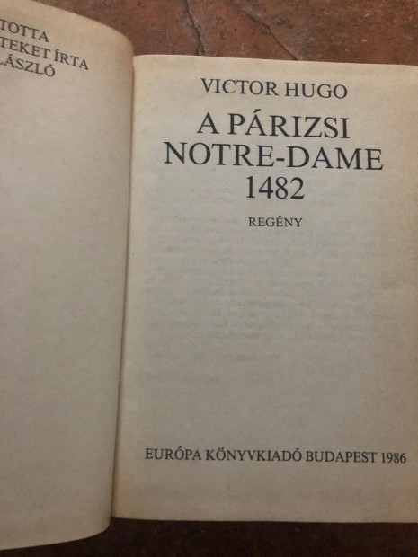 Victor Hugo- A prizsi notre-dame 1482