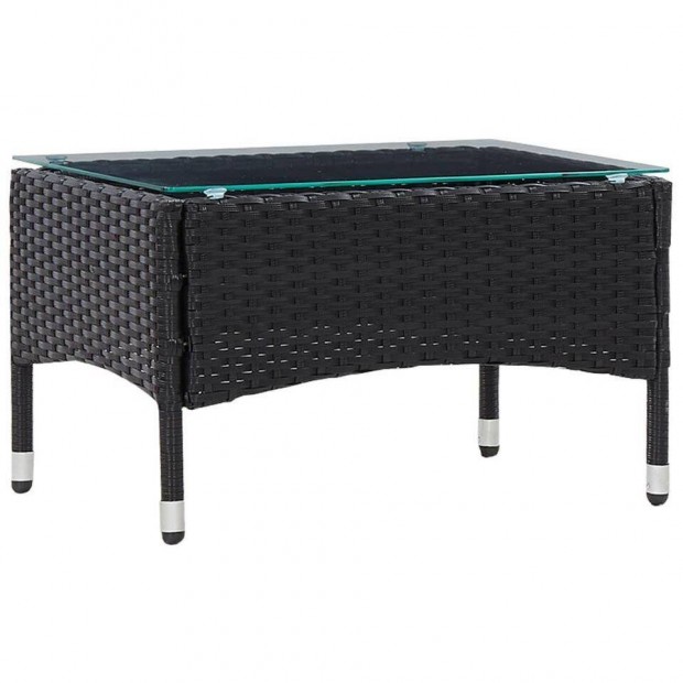 Vidaxl fekete polyrattan dohnyzasztal 60 x 40 x 36 cm