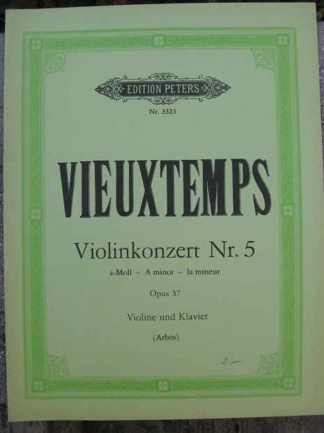 Vieuxtemps : a-moll hegedverseny Op.37.Nr.5. heged kotta