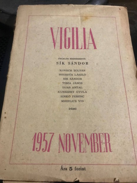 Vigilia folyiratok 3db 1955,1956,1957