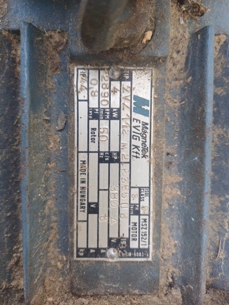 Villanymotor, evig, 4 KW, 2890 fordulat, 380 V