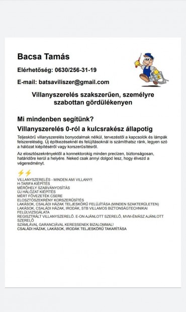 Villanyszerels profi mdon