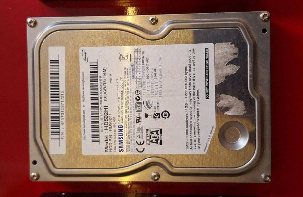 Vincseszter 500 GB SATA HDD Samsung winchester