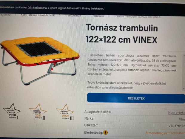 Vinex tornsz trambulin